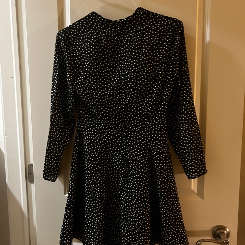 Elegant Black and White Polka Dot Dress